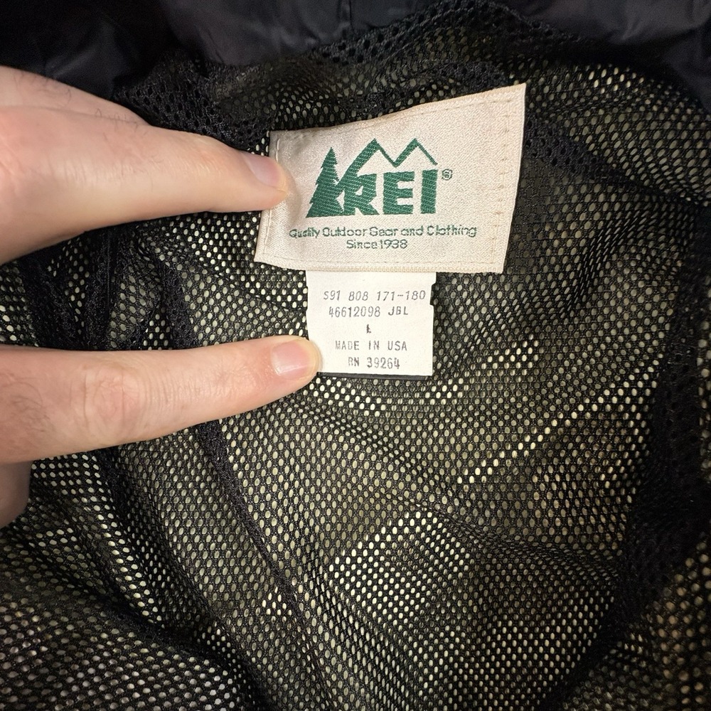 VTG REI Men's L Black/Blue Colorblock Windbreaker Hooded 90s Made in USA Goretex - Picture 4 of 14